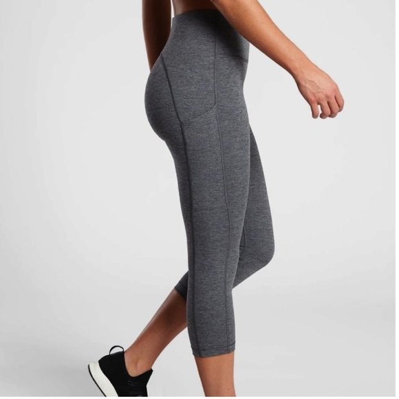 Athleta Pants - Athleta XS Grey Heather Headlands Hybrid Phone Pockets Tights Leggings